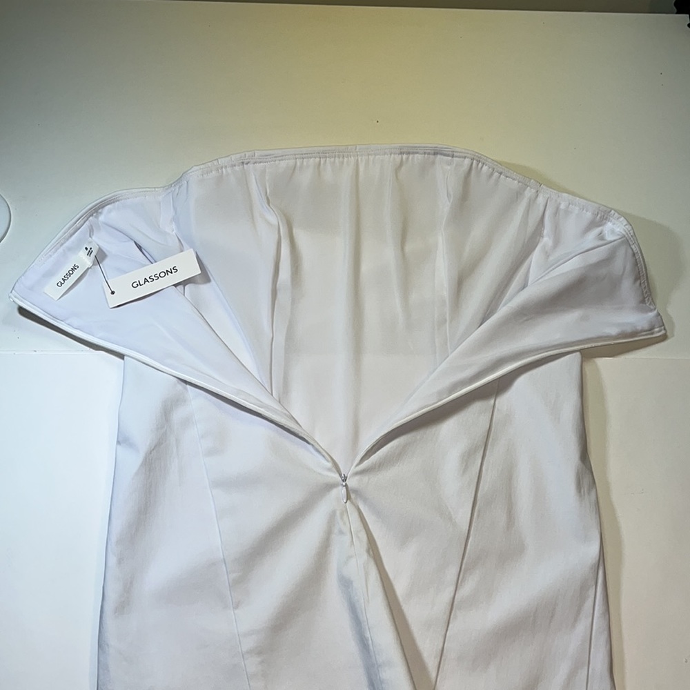 NWT: Glassons strapless, white, mini bodycon - Picture 8 of 12